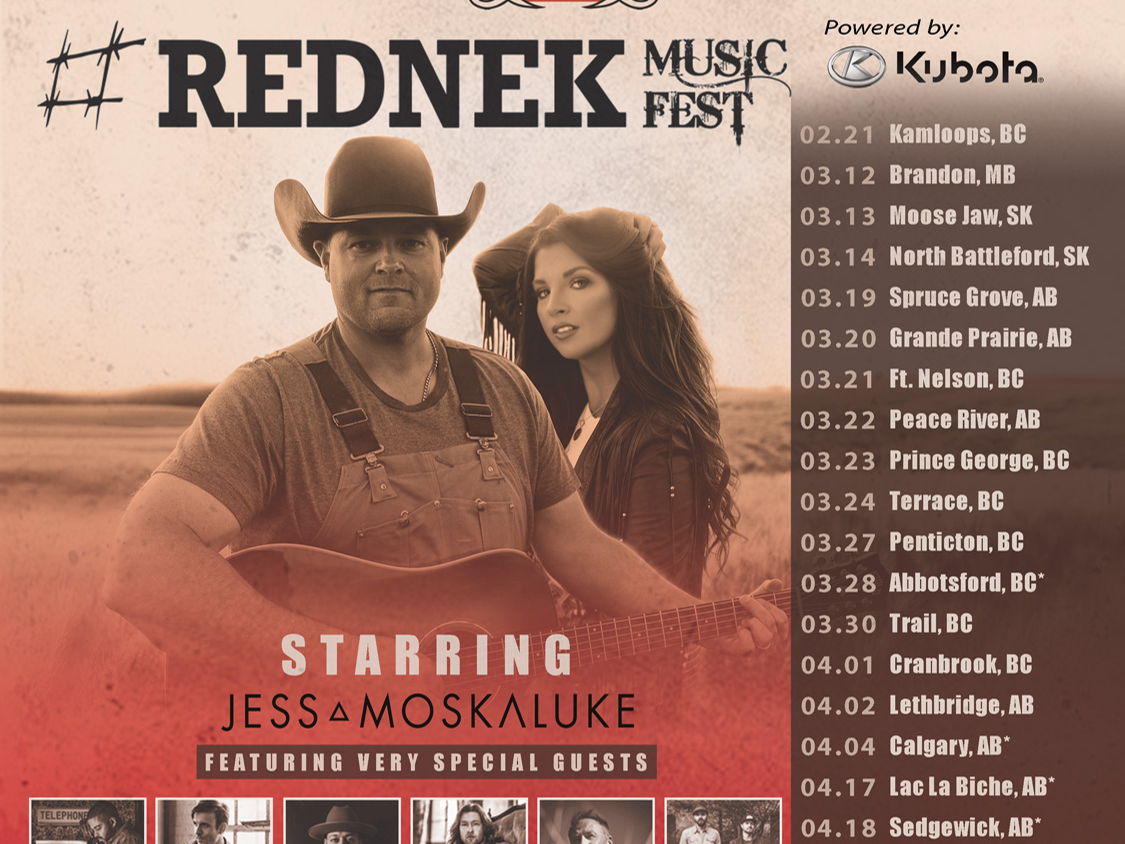 Gord Bamford Announces 2020 #REDNEK Music Fest Tour Starring Jess Moskaluke And Special Guests