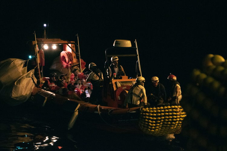 Copyright: Rahul Dhankani/MSF Countries: Mediterranean Sea Date taken / Date Recorded: 25 July, 2022 Caption / Description: On Monday 25 July around 11 pm, the MSF team conducted another rescue and saved 13 people from a fibreglass boat in distress, including one minor. After this rescue, there were 65 people on board of the Geo Barents. Copyright: Rahul Dhankani/MSF Countries: Mediterranean Sea Date taken / Date Recorded: 25 July, 2022 Caption / Description: On Monday 25 July around 11 pm, the MSF team conducted another rescue and saved 13 people from a fibreglass boat in distress, including one minor. After this rescue, there were 65 people on board of the Geo Barents.