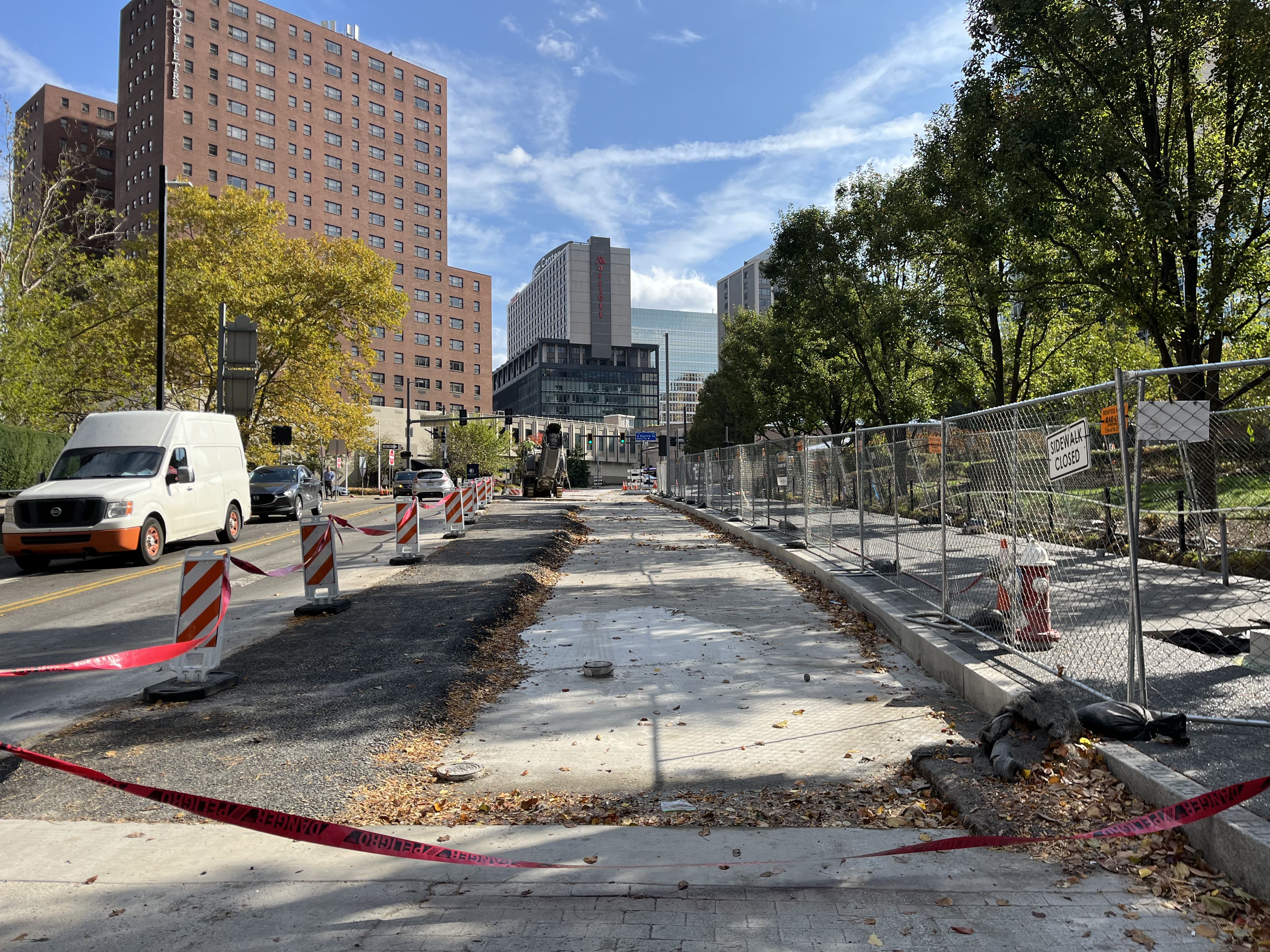 Work Area on 6th Ave Between Grant and Ross Streets