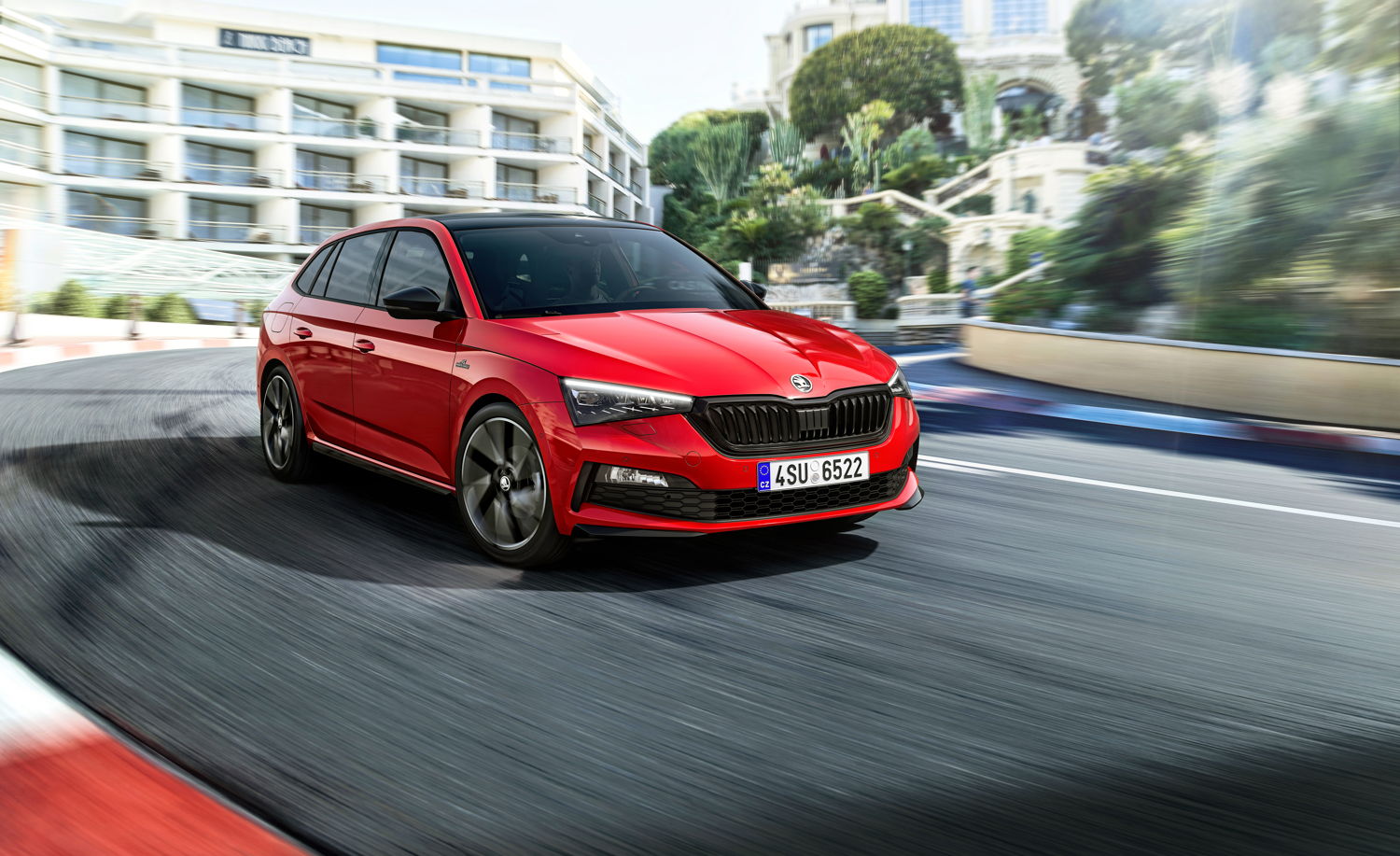 ŠKODA is expanding its new SCALA compact model series by introducing the popular MONTE CARLO trim level. It pays homage to the car maker's successful rally history and uses distinctive black elements and black ŠKODA lettering at the rear.