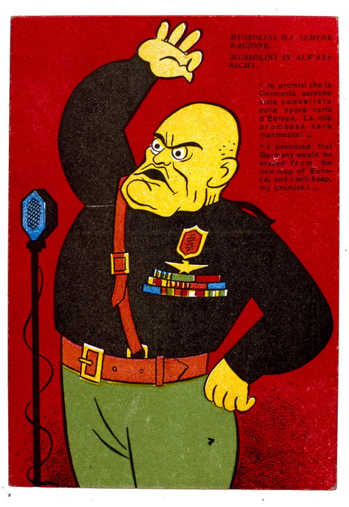 AKG9011814 Anglo-American cartoon of Mussolini © Andrea Jemolo / akg-images