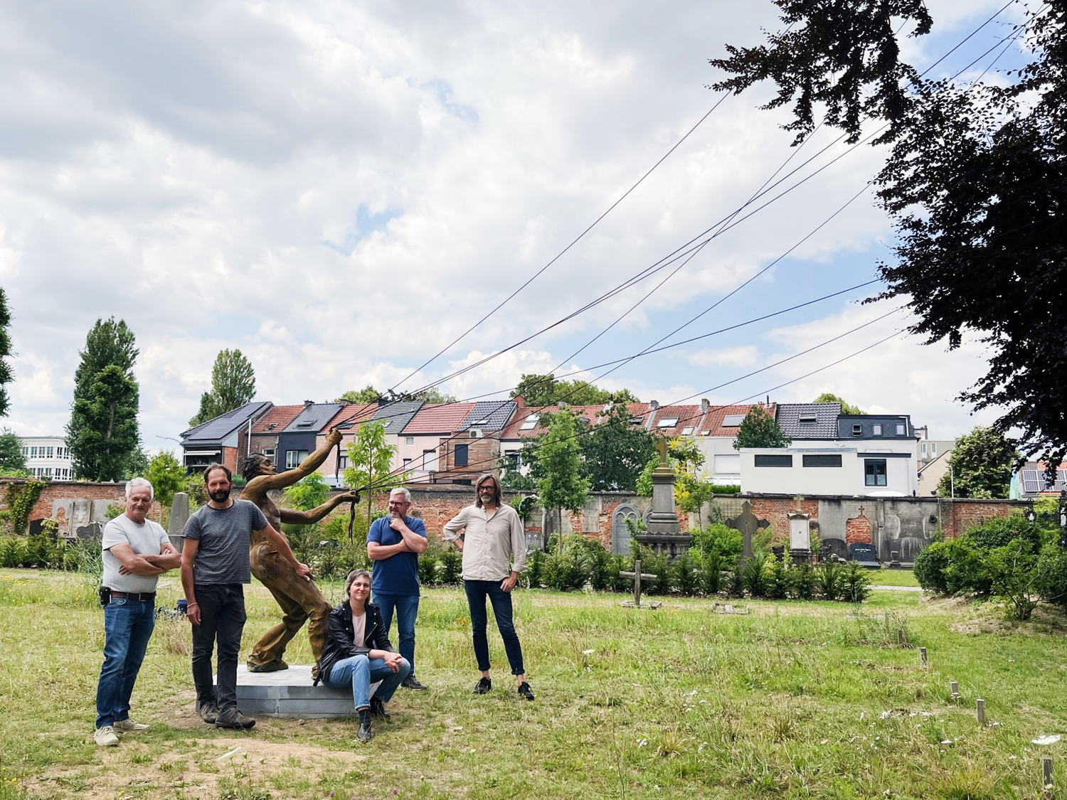 v.l.n.r. Dany Tulkens, Joeri Steeno, schepen Bieke Verlinden, Dirk Geuens, Roel Van Roosbroeck 