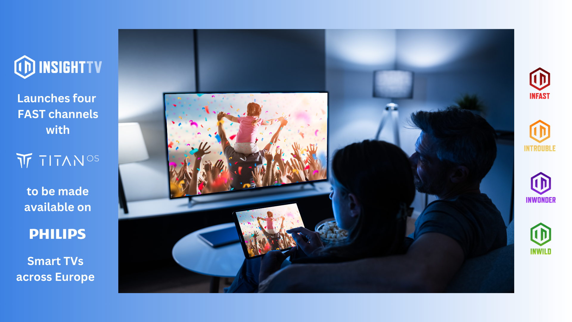 INSIGHT TV Launches Four FAST Channels with ​Titan OS, available on ​Philips Smart TVs across Europe