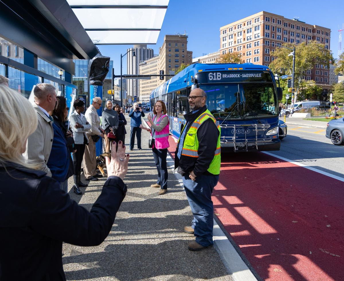 PRT Board members along with CEO Katharine Kelleman and senior staff visit the University Line station at Schenley Drive in Oakland PRT Board members along with CEO Katharine Kelleman and senior staff visit the University Line station at Schenley Drive in Oakland