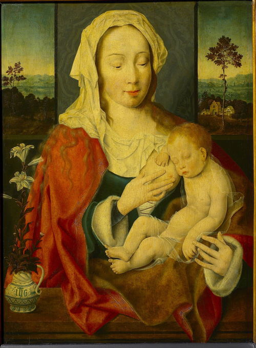 Joos van Cleve, De heilige maagd en het kind Jezus, 1485-1540, paneel (c) M – Museum Leuven 