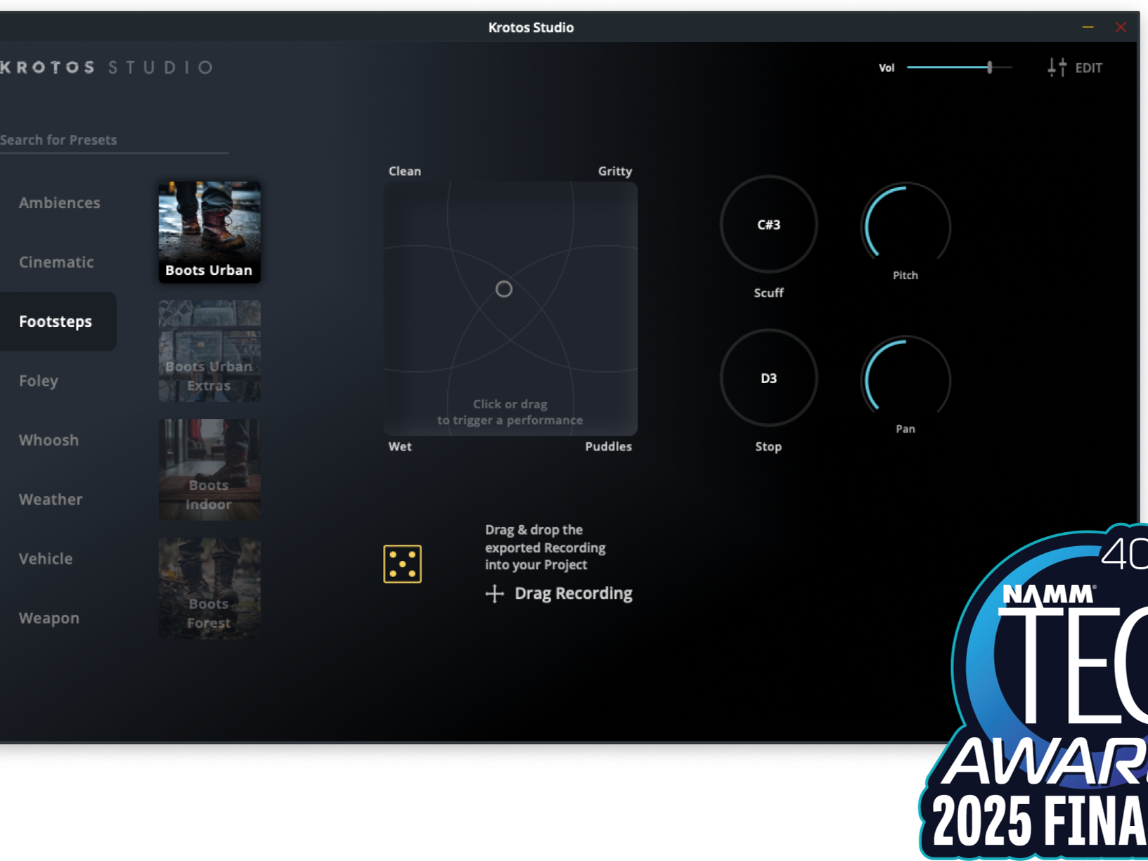 Krotos Studio Pro Named Finalist for 2025 NAMM TEC Awards