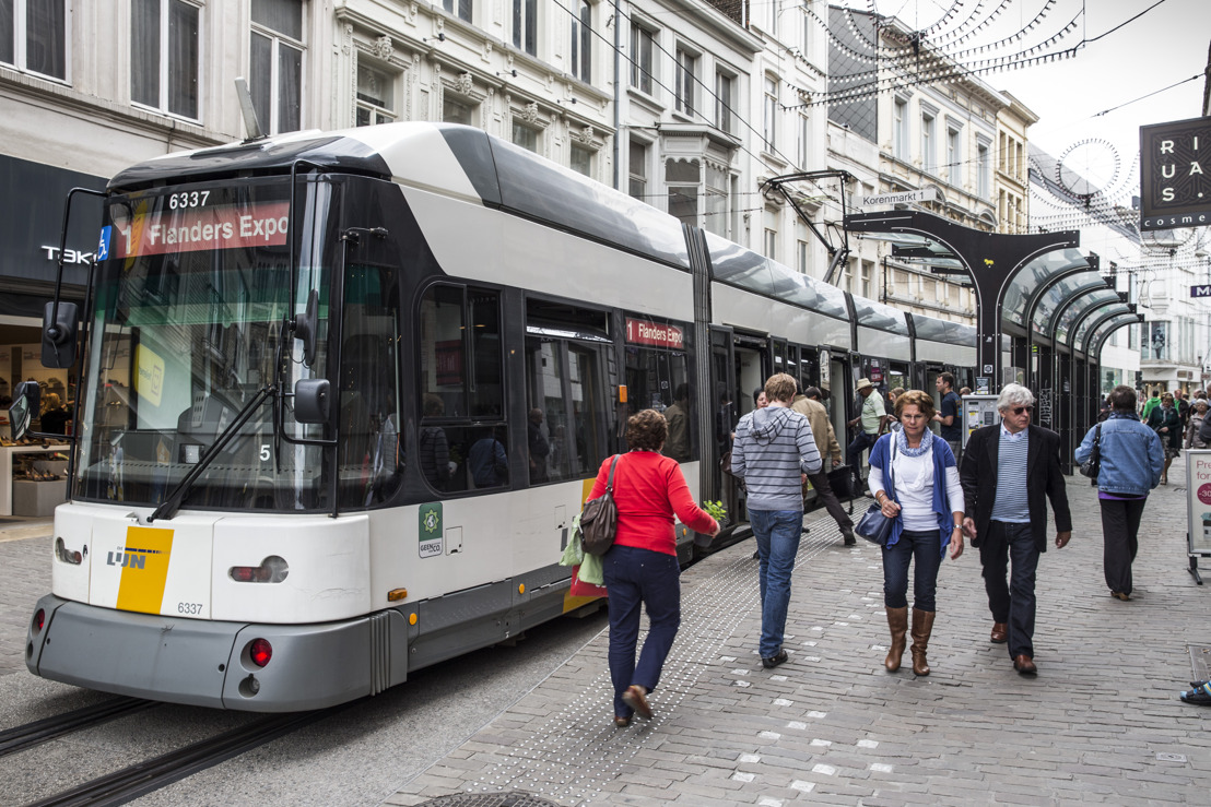 Tramrailwerken Kortrijksepoortstraat/Nederkouter in Gent - omleiding tramlijn 1 tijdens paasvakantie