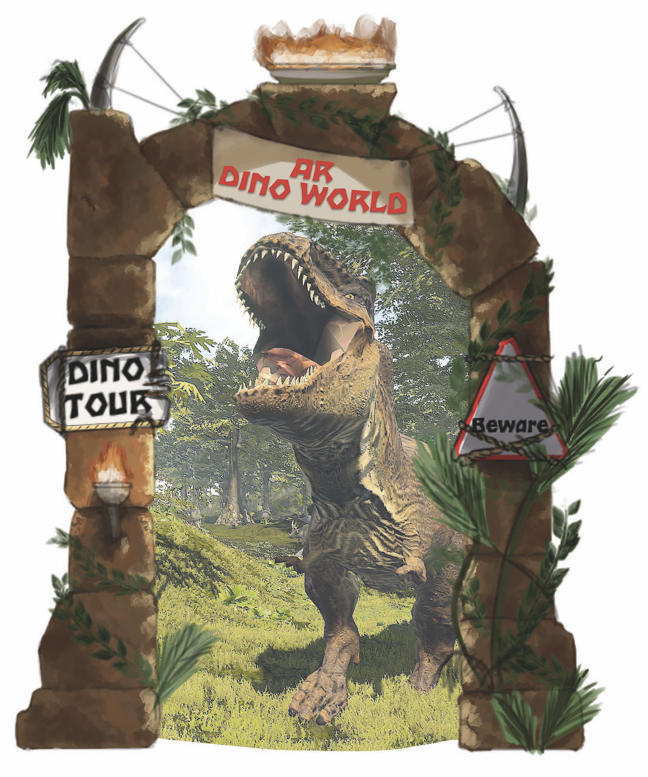 AR Portal to 360 degree virtual dino world on the BoldMove booth