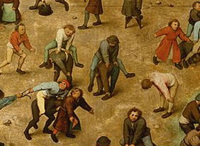 Detail. Pieter Bruegel de Oude, Kinderspelen, 1560