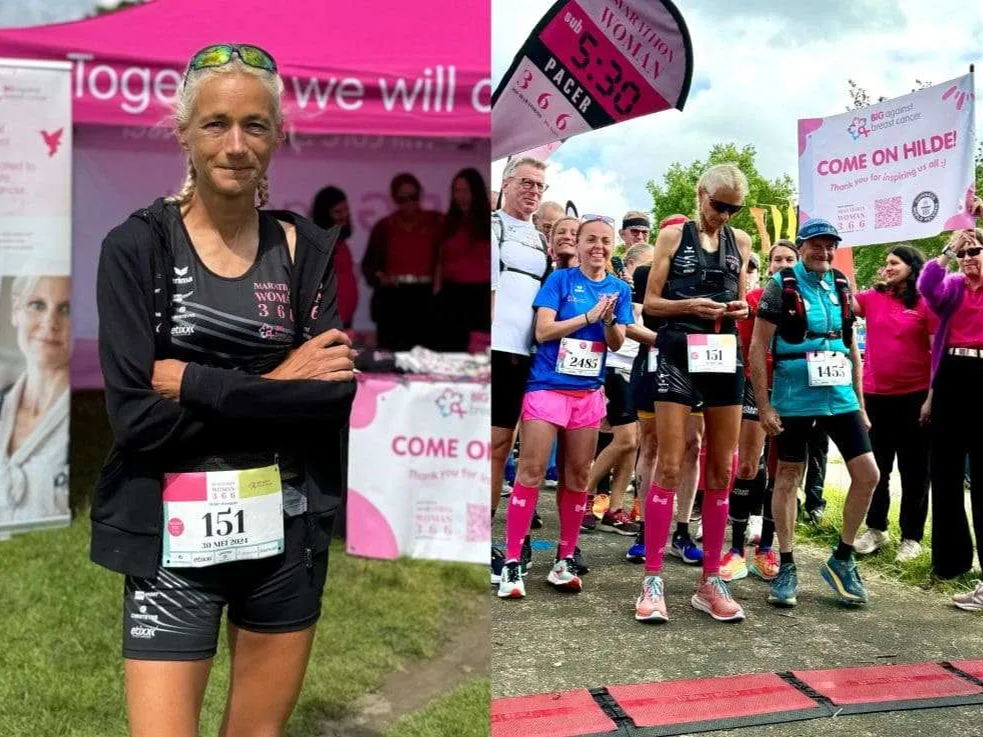 Marathon Woman Hilde Dosogne voltooit historische reeks van 366 marathons in één jaar en haalt zo’n € 65.000 op voor BIG against breast cancer 