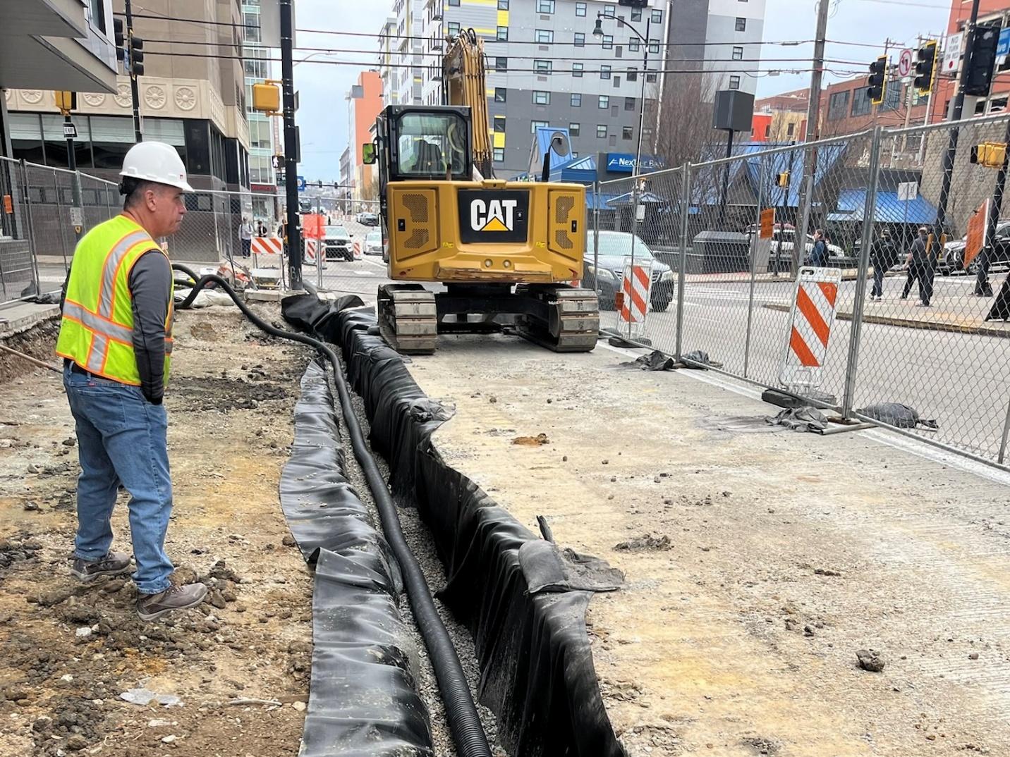 Drainage recently placed at Forbes Avenue and McKee Place in preparation of curb installation Drainage recently placed at Forbes Avenue and McKee Place in preparation of curb installation