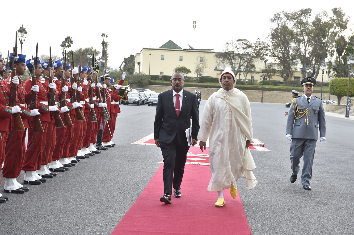 His Excellency Mr. Ian M. Queeley arrives at El Mechouar Essaid Royal Palace in Rabat, Kingdom of Morocco on January 22nd 2020.