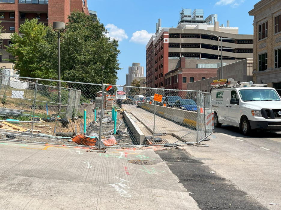 Work zone at Fifth Avenue and Chesterfield Road