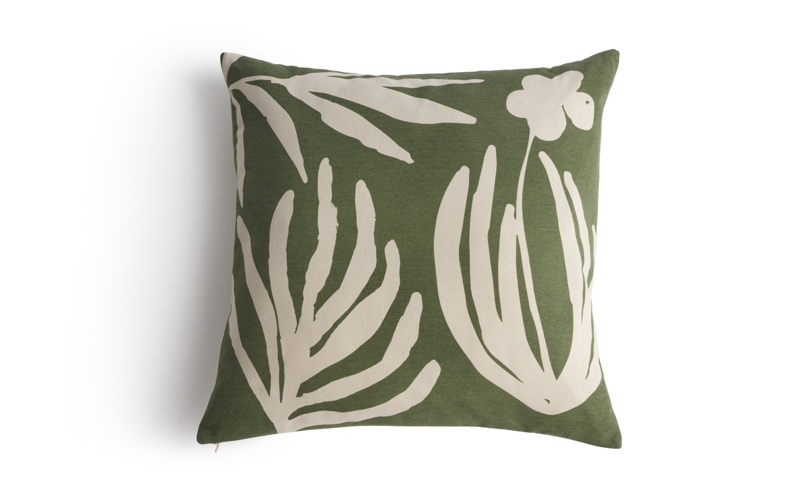 Habitat Leaf Print Cushion 
