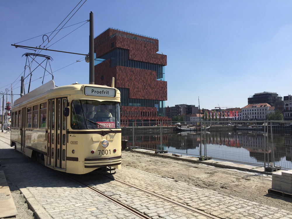 PCC-tram 7001, al vaker gebruikt bij testritten.