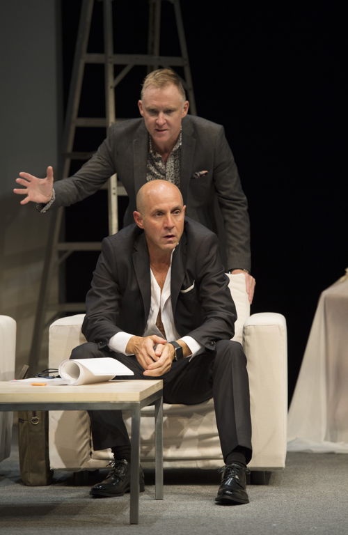 Vincent Gale (standing) and Brian Markinson in Speed-the-Plow / Photos by David Cooper