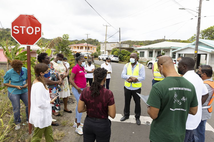 Visit to the Vanard to Anse-la-Raye link road reconstruction project site