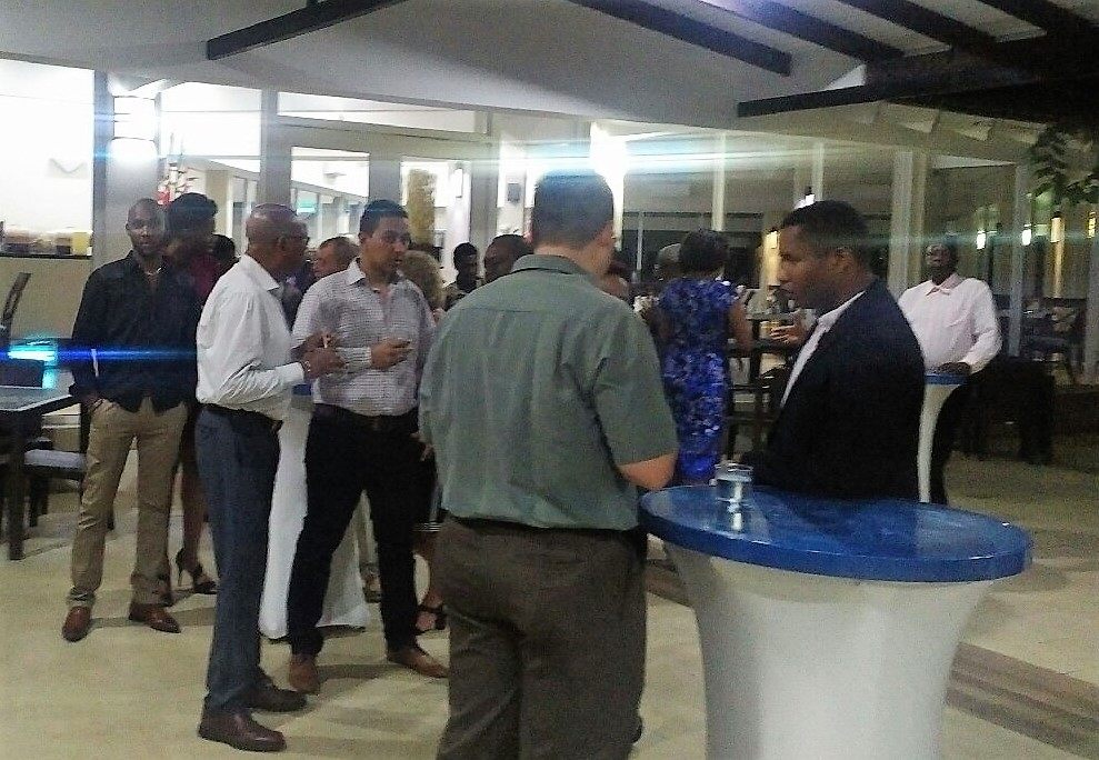 Attendees mingling after Opening Ceremony.