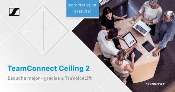 Nuevo TruVoicelift para TeamConnect Ceiling 2 de Sennheiser.