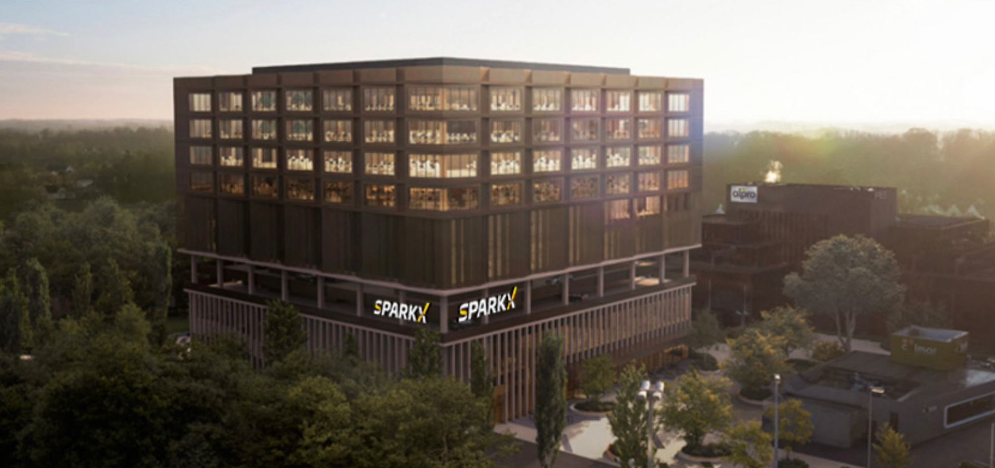 Render van het toekomstige sportpretpark Sparkx nabij Gent Render van het toekomstige sportpretpark Sparkx nabij Gent