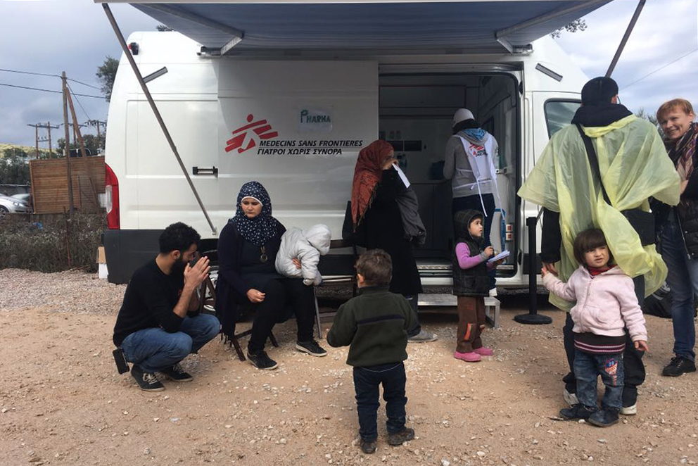 Clinique mobile MSF dans le camp de Moria © MSF