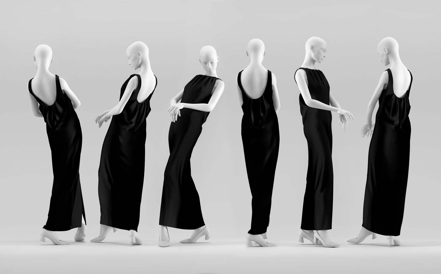 3D animation of the remade Balenciaga dress, © Photo: Liam Leslie
