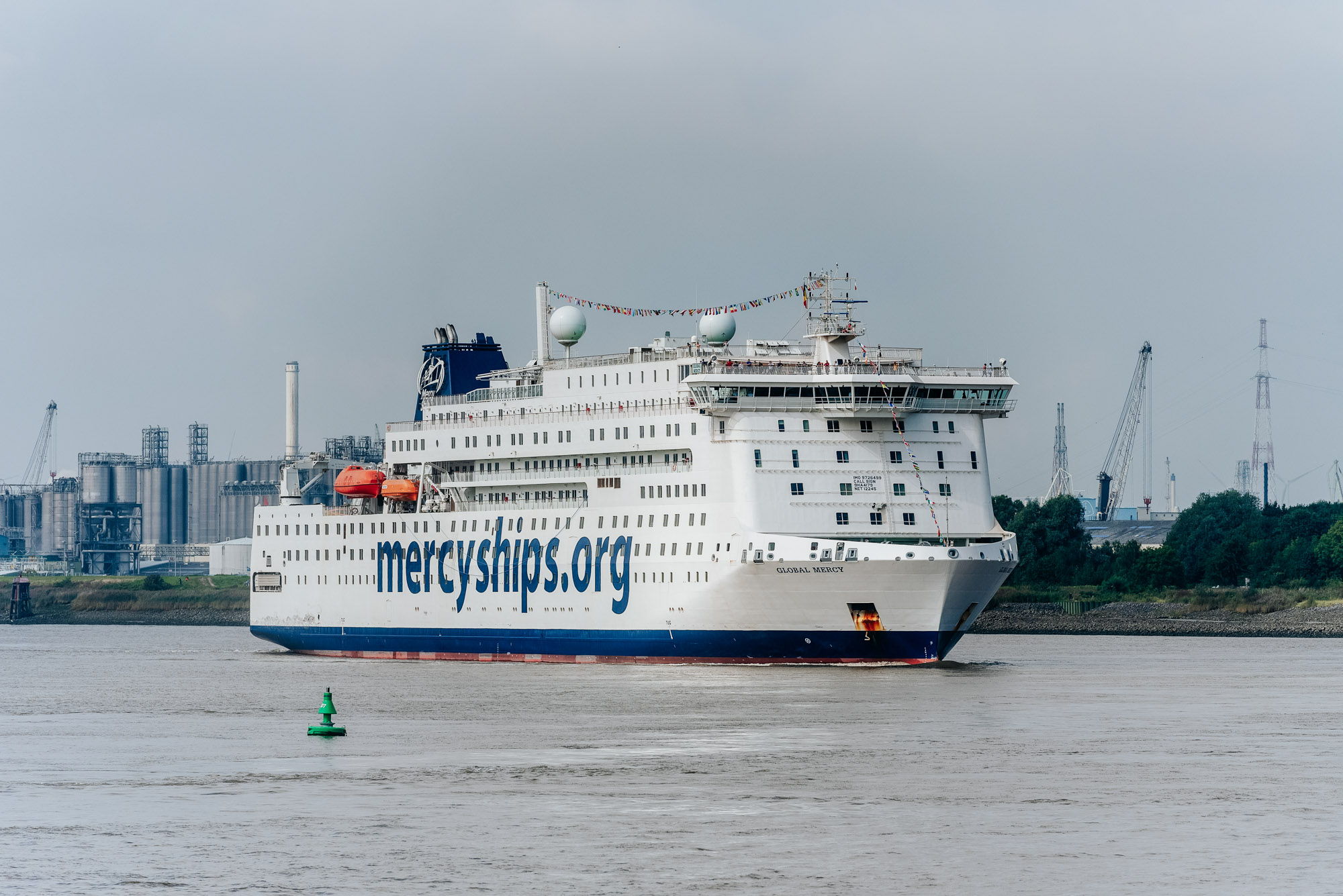 The Global Mercy(TM) is being outfitted for service in the Port of Antwerp