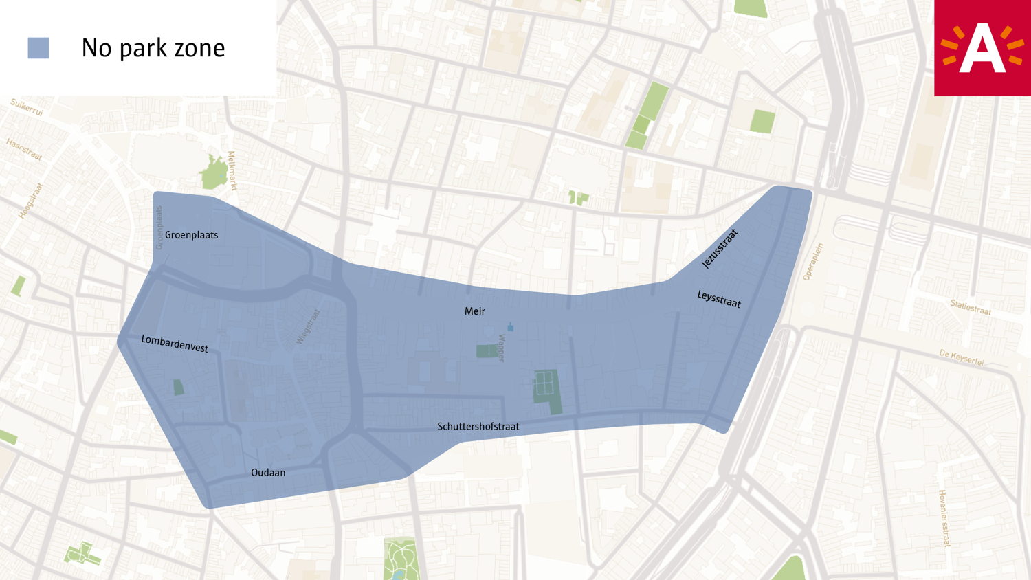 No park zone Meir en omgeving ©stad Antwerpen