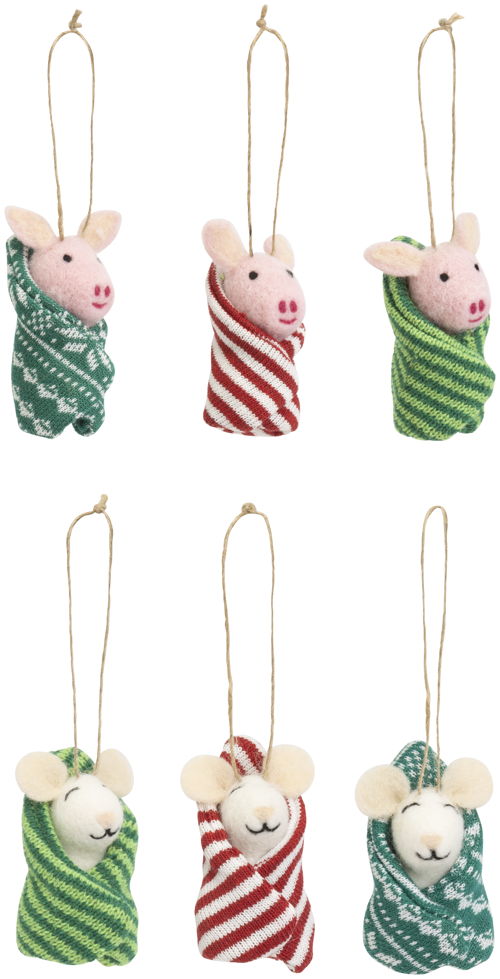 Habitat Pigs & Mice In Blankets Christmas Tree Decorations, £10
