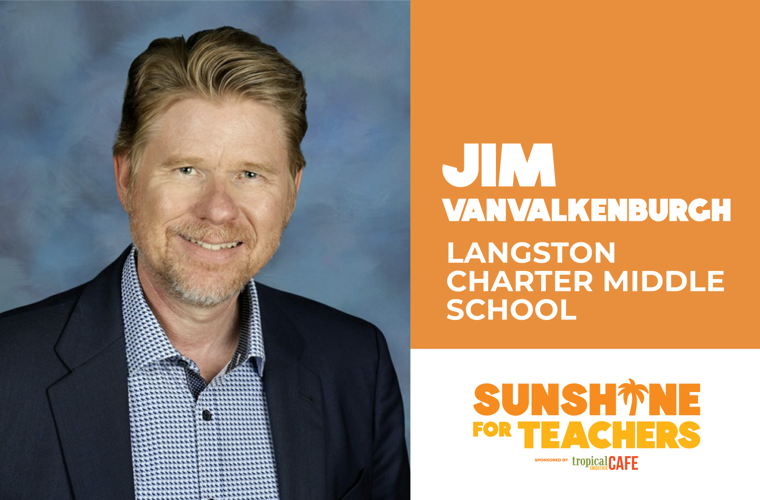 Tropical Smoothie Cafe has announced Jim Vanvalkenburgh at Langston Charter Middle School as a finalist in the Sunshine for Teachers contest. They were selected from thousands of consumer nominations and parents, teachers, families and the community can now vote for them until midnight ET on May 9, 2025 at www.SunshineforTeachers.com. One Grand Prize winner receives a $10,000 summer getaway and free smoothies for a year, and their school wins $1,000 and a schoolwide smoothie party. 