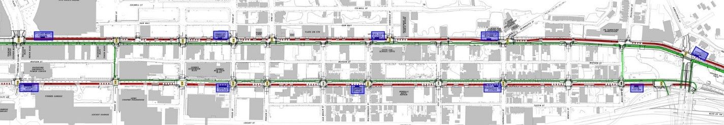 Map of station locations in Uptown