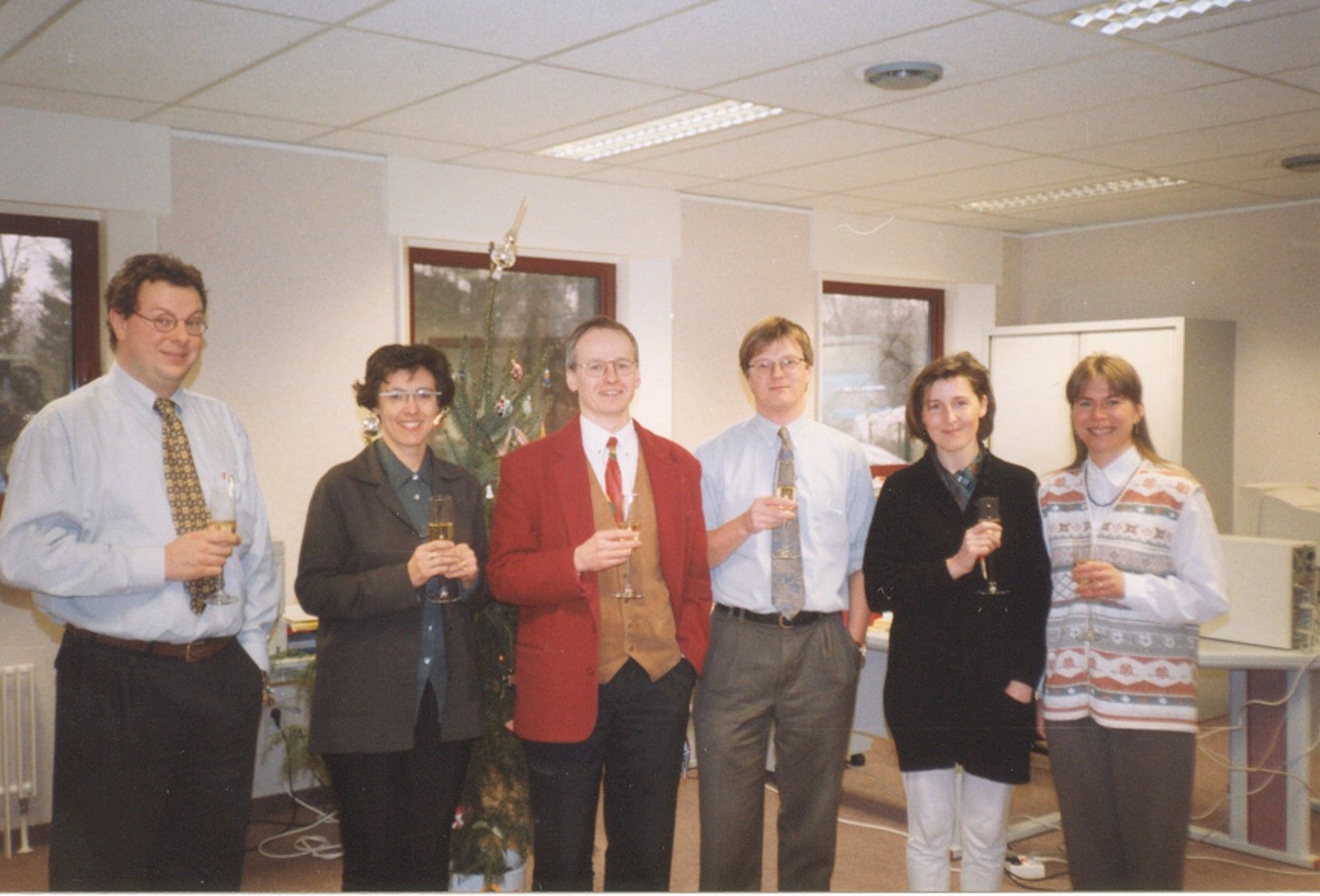1995 - From left to right: Wim Goemaere, Marijke Lein, Jo Bury, Rudi Dekeyser, Claudine Bogaert, and Melinda De Rijck.