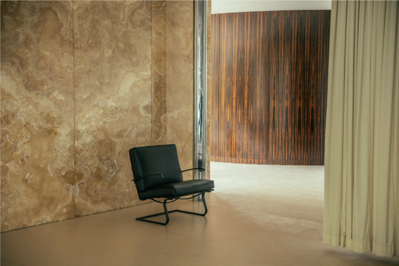 The Tugendhat Chair at Villa Tugendhat. Image courtesy of Knoll.