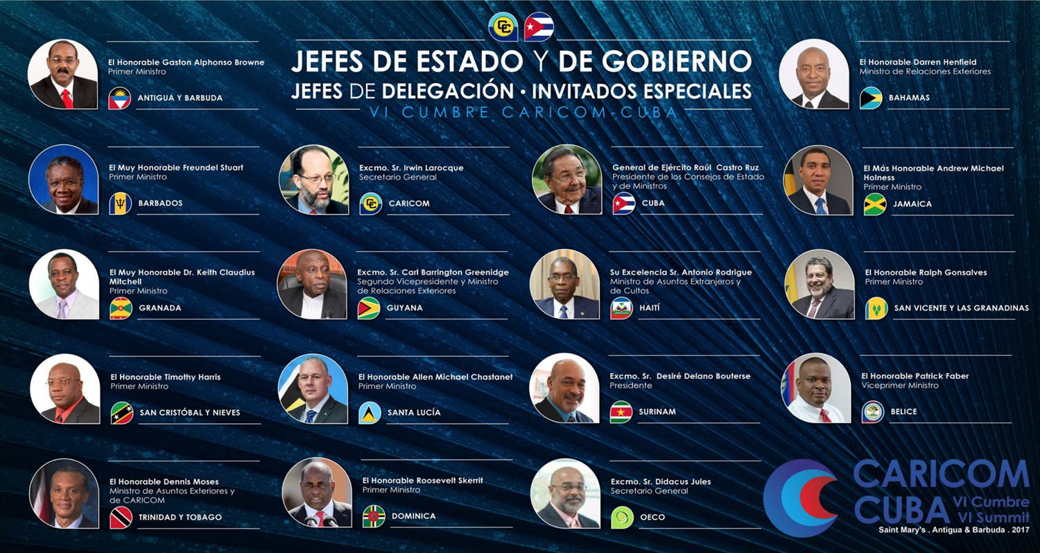 Head of Governements participating at the 6th CARICOM CUBA Summit 
