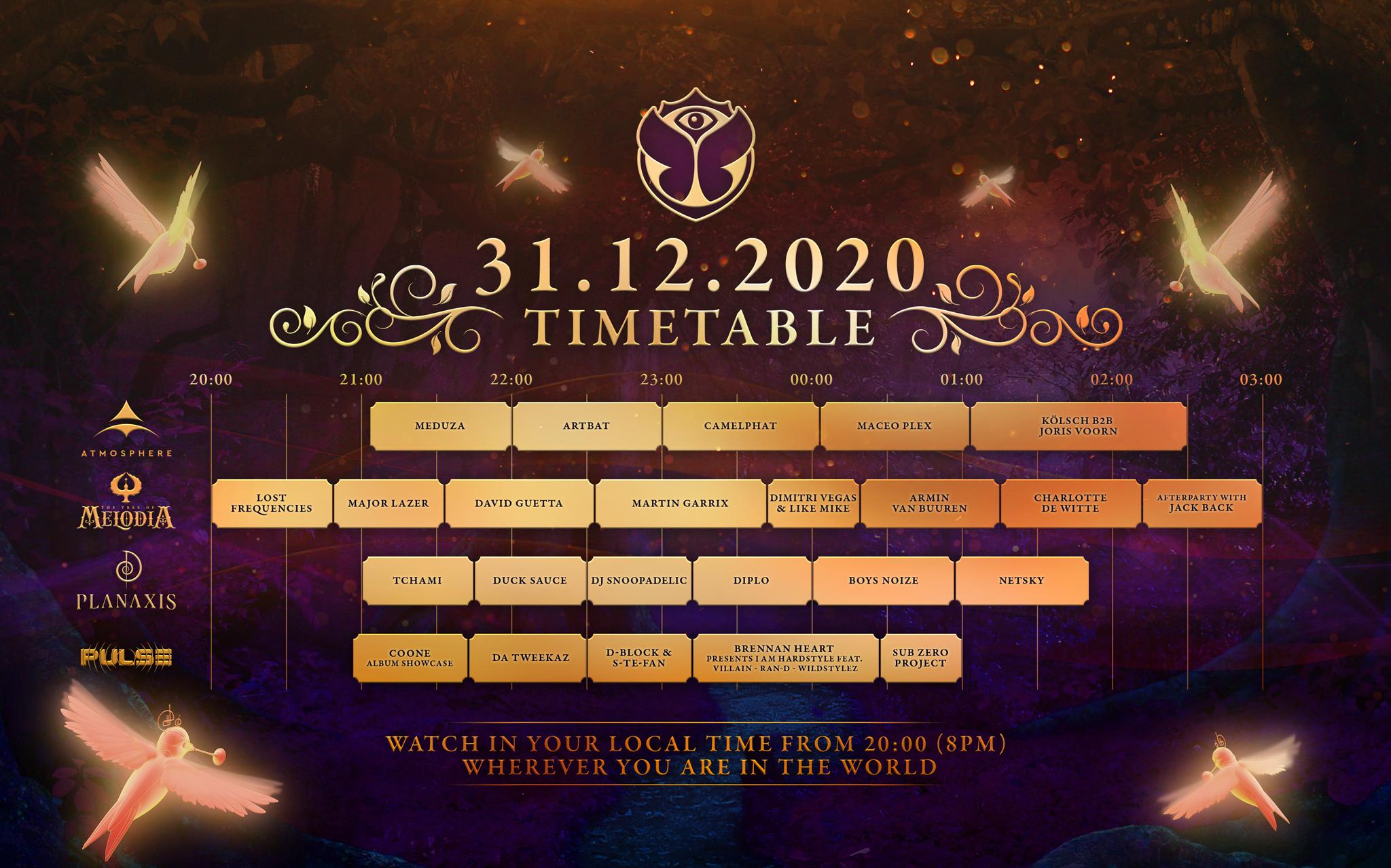 Tomorrowland unveils the full timetable for its magical New Year’s Eve