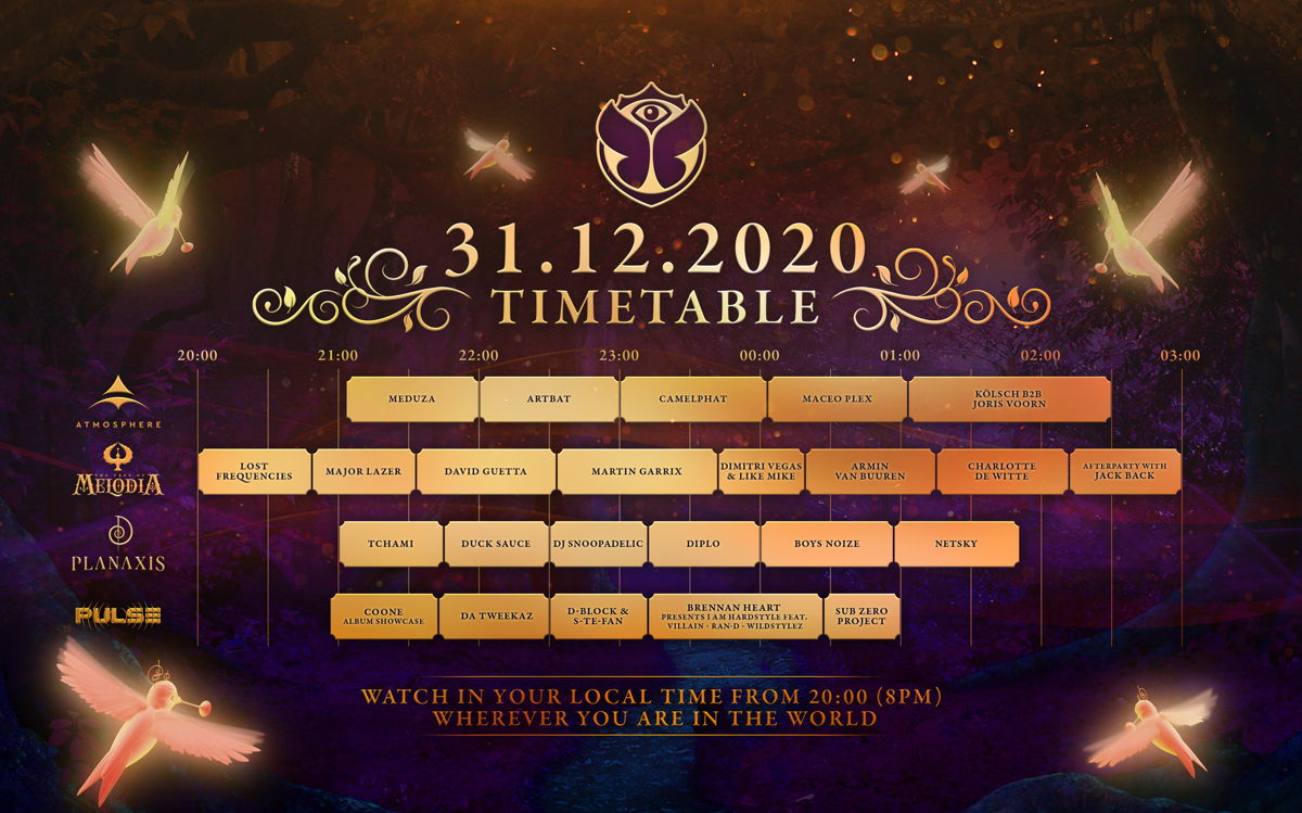 Tomorrowland 31.12.2020 - timetable