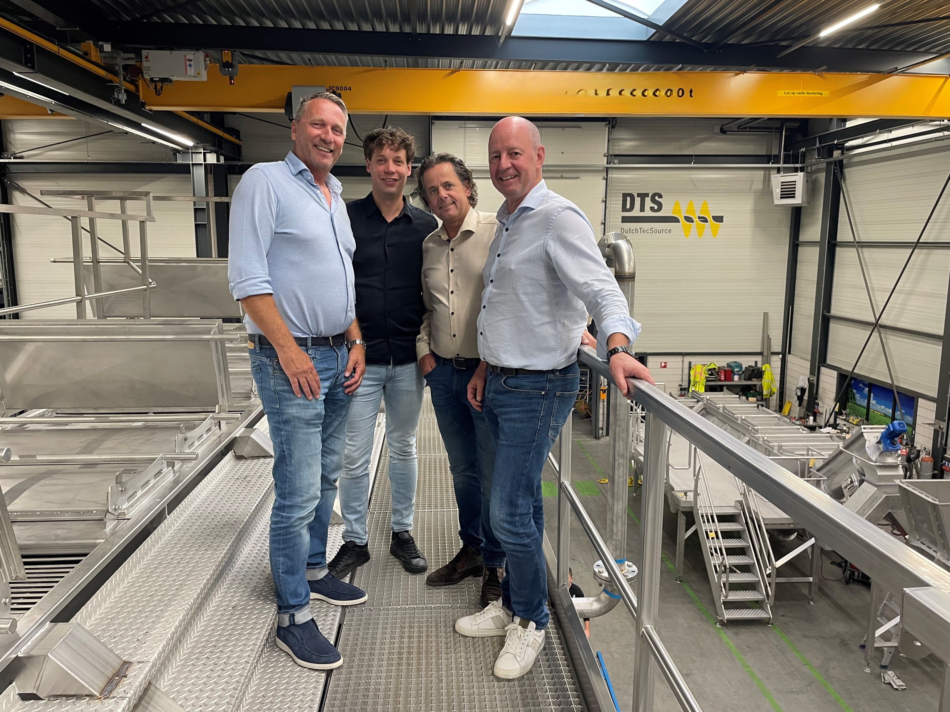 Left to right Peter Stouwe from DTS, Vincent Wunnink from DTS, Marco Peeters from Romonta and Lode De Boe from Sticomax