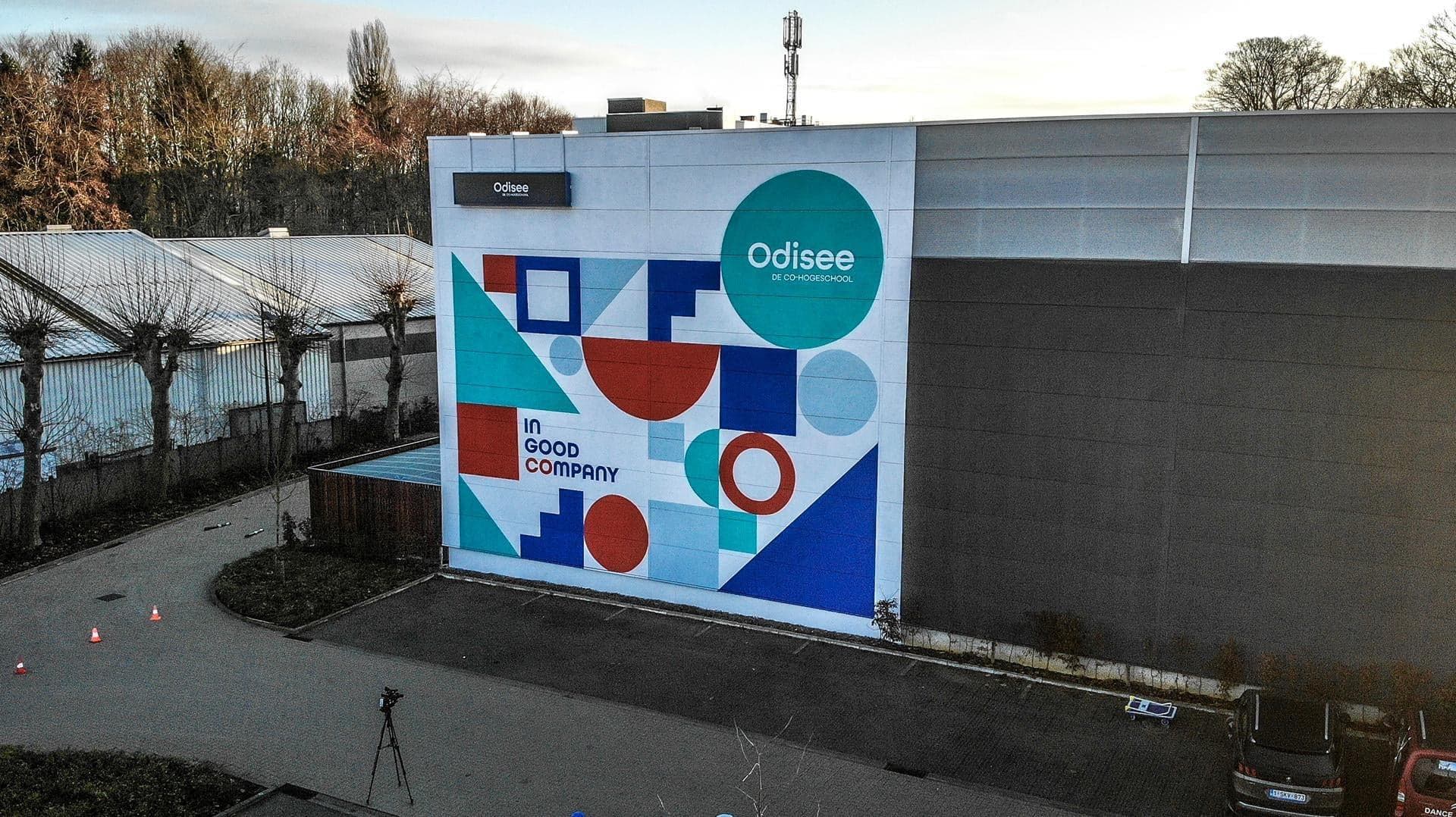 De Odisee-mural op Campus Dilbeek.