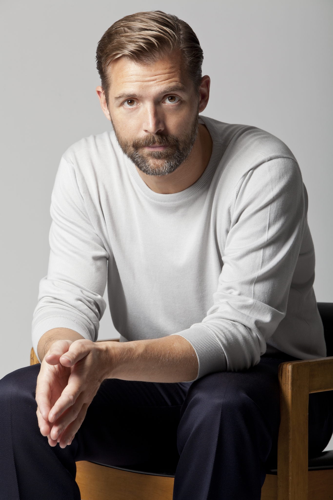 Above: Designer Patrick Grant speaking at Tarkett showroom on 22 May