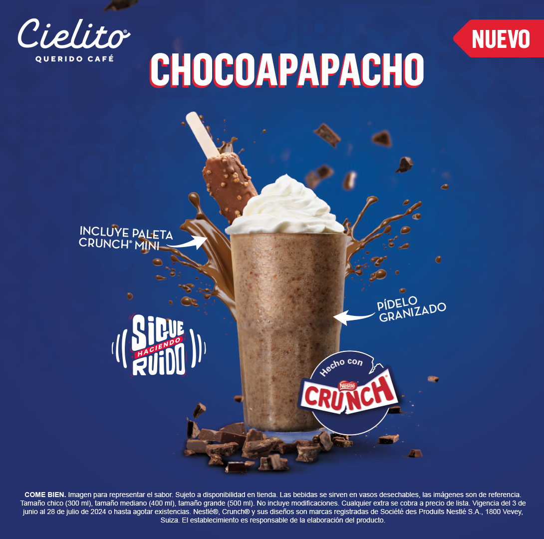 ¿Un apapacho refrescante para el calorcito? El Chocolate Crunch® llega a Cielito Querido Café 