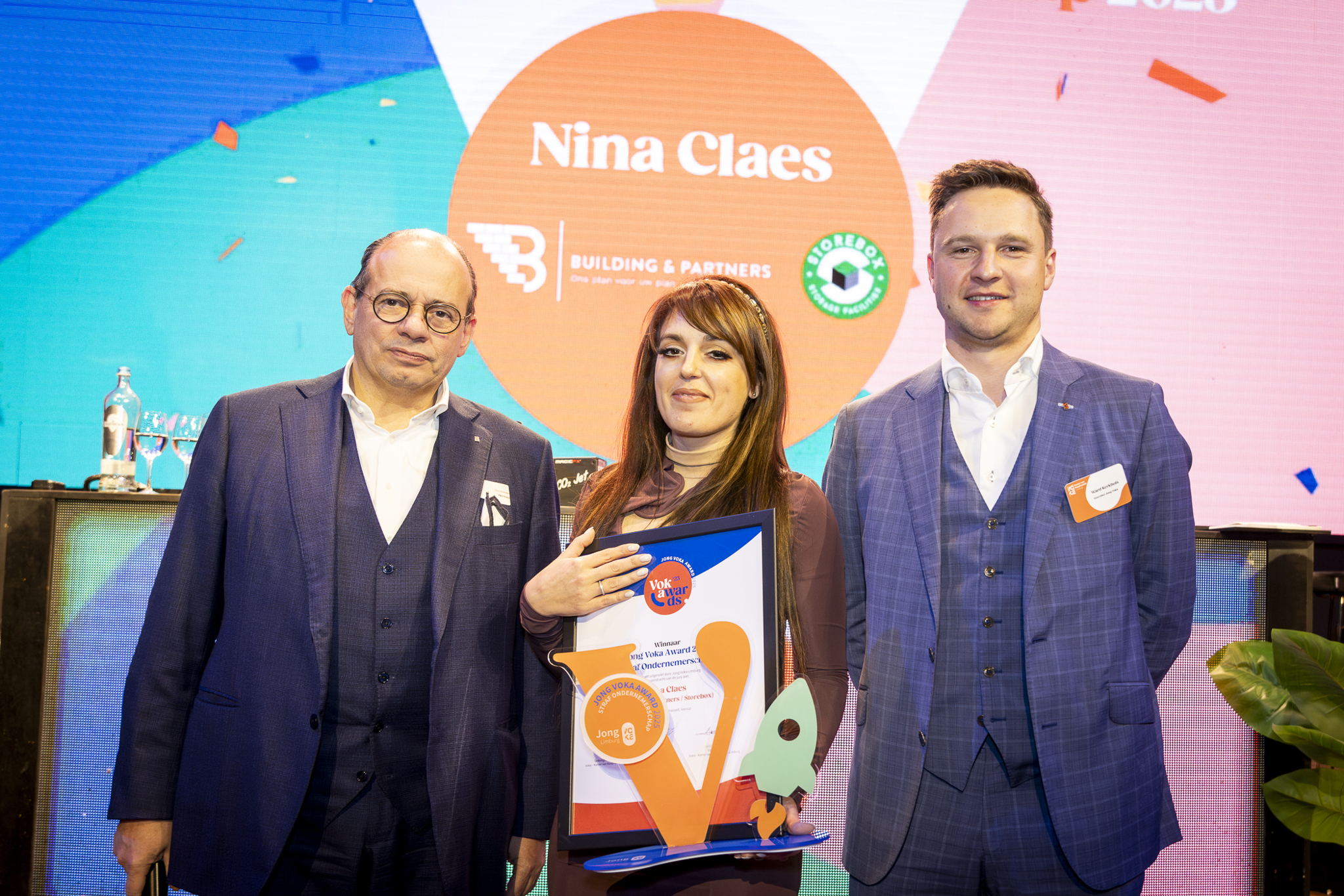 Joris Vrancken (Voka - KvK Limburg), Nina Claes (Storebox) & Ward Kerkhofs (Jong Voka Limburg)
