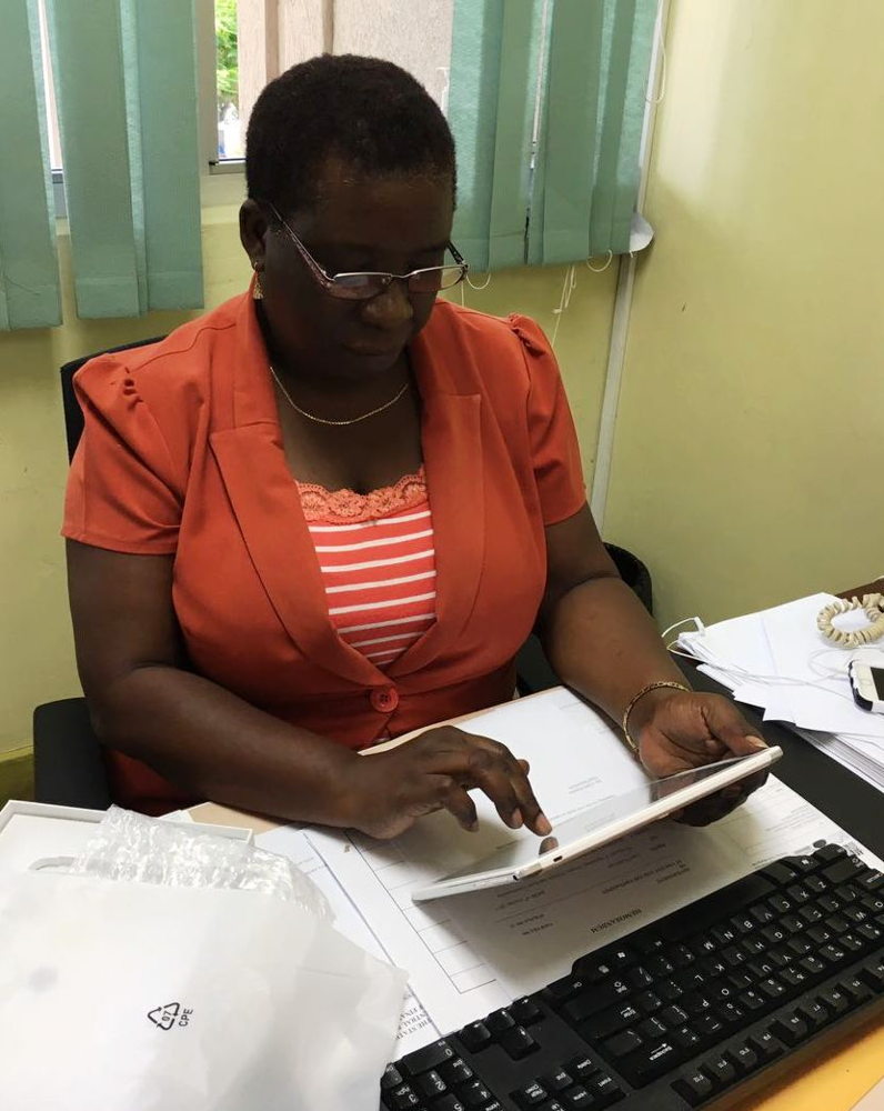 Arrival of tablets at the St. Vincent and the Grenadines Department of Statistics.
