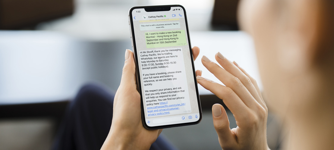 Cathay Pacific lanceert Whatsapp-klantenservice voor Nederlandse reizigers
