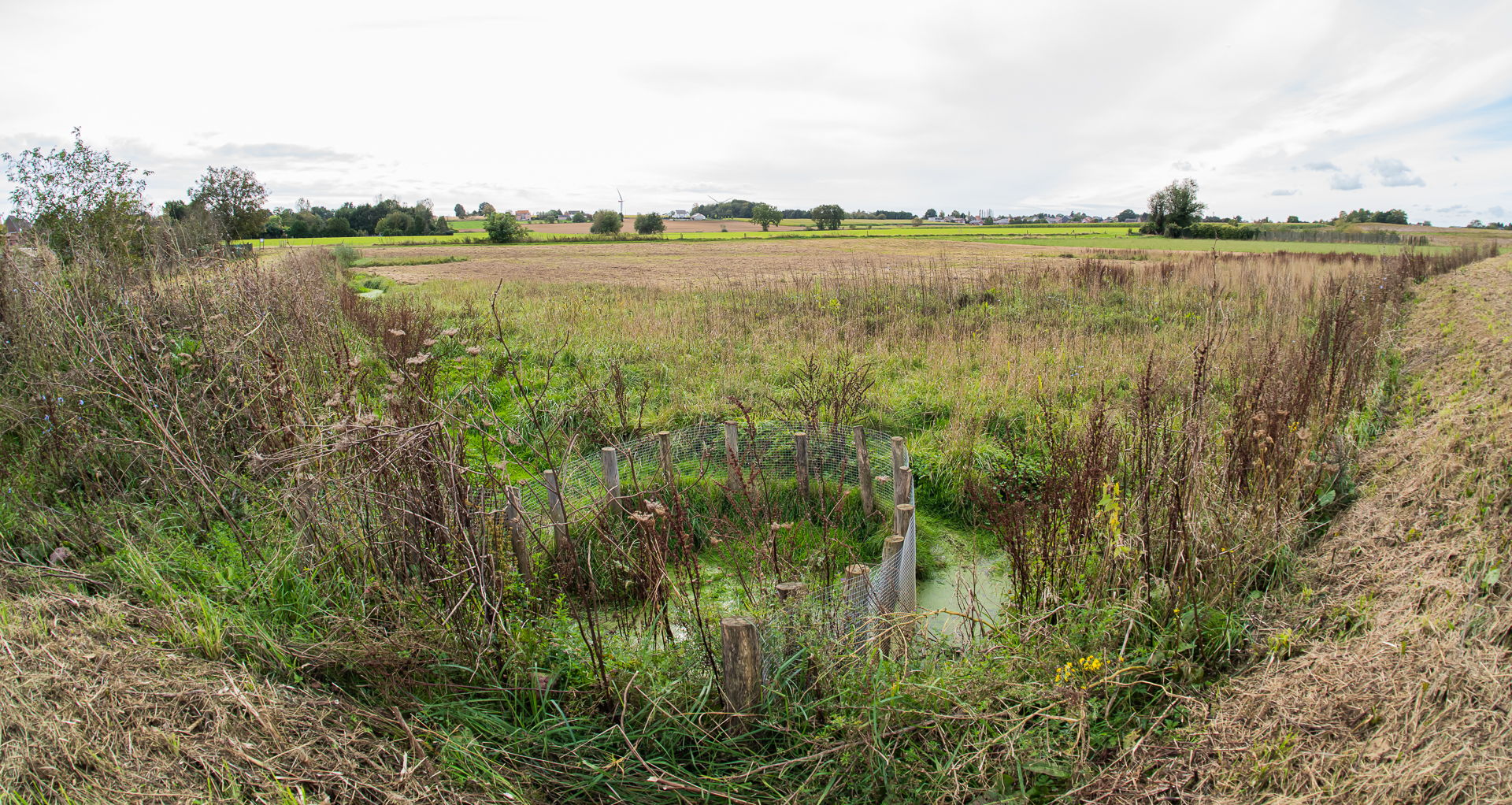 De erosiepoel moet afstromend water en modder opvangen.