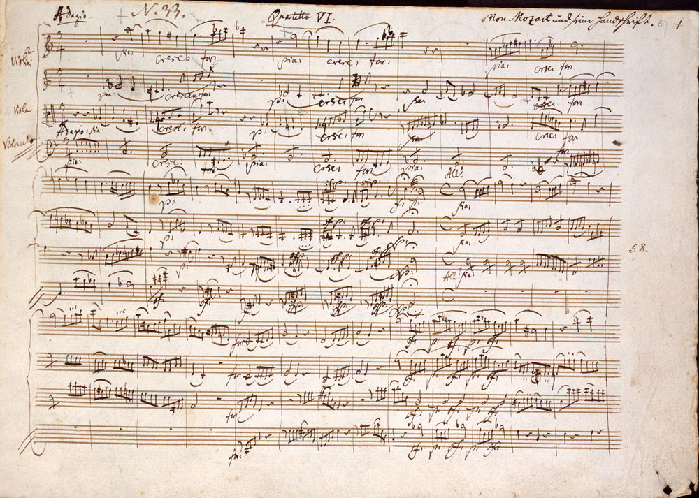AKG5290700 From Six Quartetts dedicated to Haydn [Op. 10]. Originally produced in 1785. © akg-images / British Library