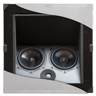 C-LCR In-Wall Speaker Front view with cutaway grille