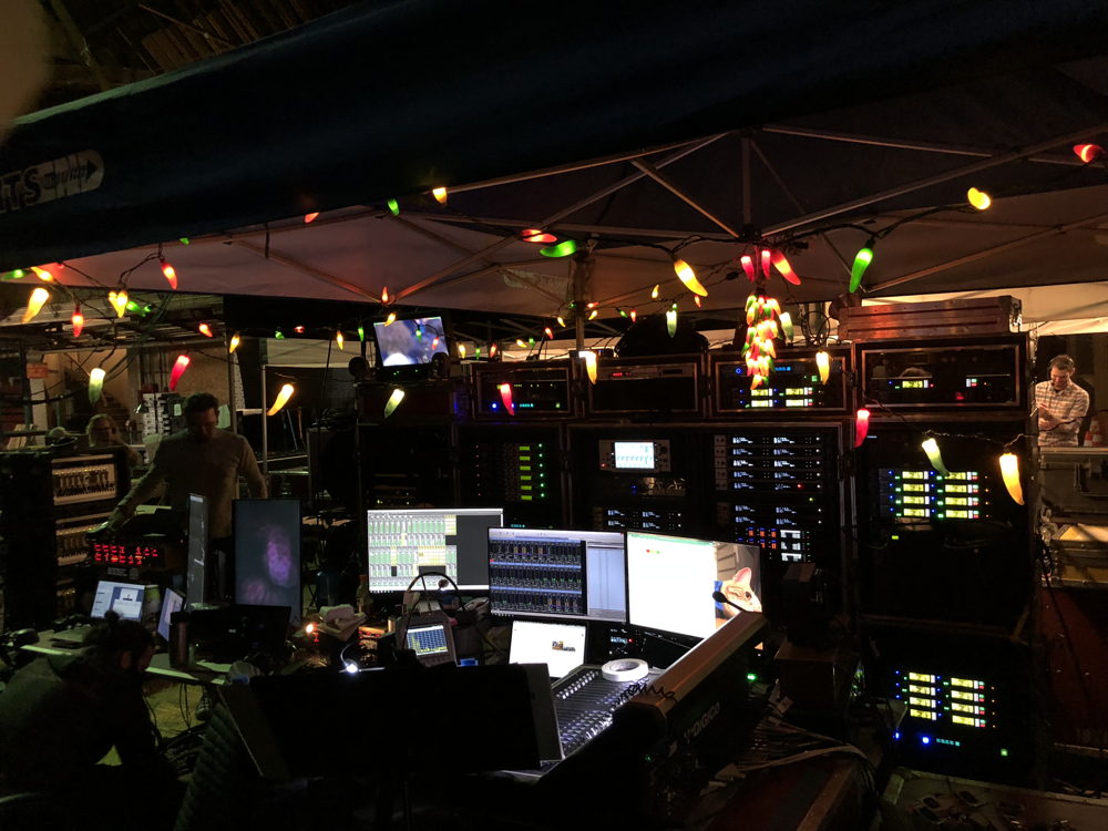 RF specialist Luis Espinal was able to easily monitor battery level and RF performance from his desk via Sennheiser’s Wireless Systems Manager (WSM) software (Photo courtesy of Firehouse Productions)