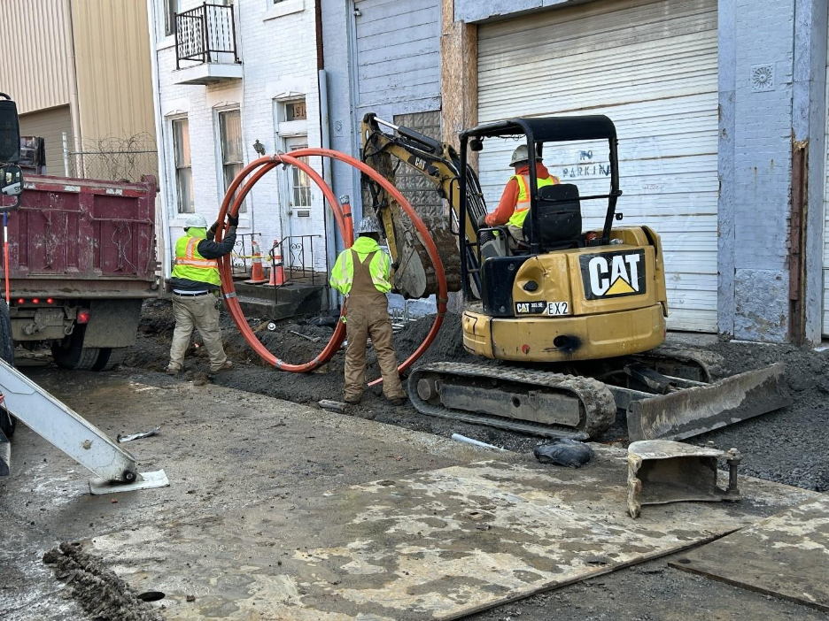 PRT’s electrical subcontractor recently installed underground conduits on Forbes Avenue PRT’s electrical subcontractor recently installed underground conduits on Forbes Avenue