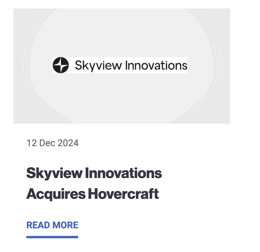 FC Business: Skyview Innovations Acquires Hovercraft