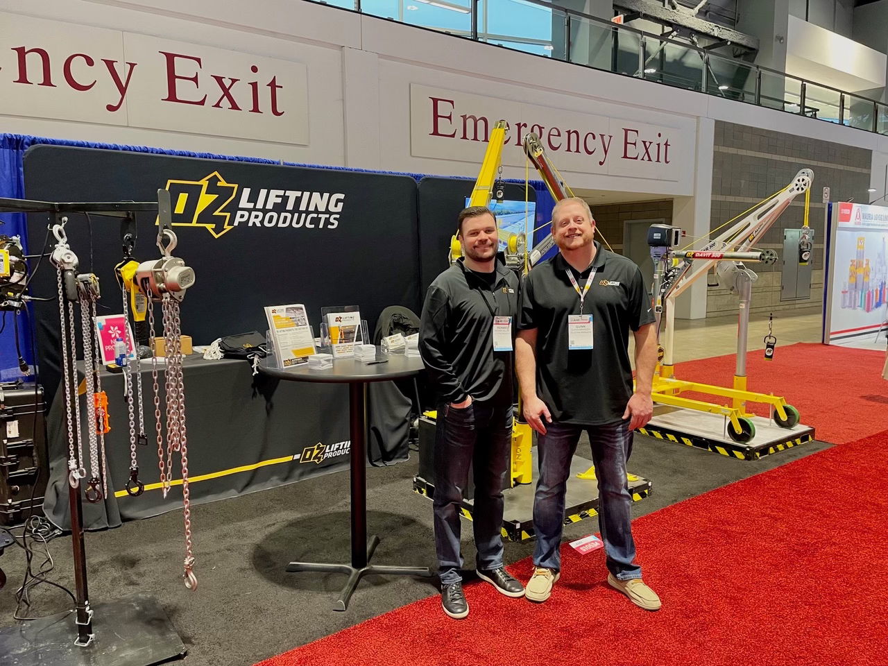 OZ Lifting’s Richard Miller, sales manager; and Quinn Arnoldy, operations manager during the previous AHR Expo. See OZ Lifting at AHR Expo 2025, Booth 8178.